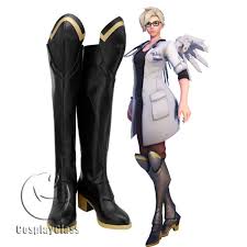 Overwatch Ow Mercy Angela Ziegler Doctors Cosplay Boots Cosplayclass Cosplay Boots Overwatch Costume Cosplay