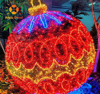 Outdoor Commercial Christmas Street Decoration 3D Illuminated Giant Ball  Shaped Ornament Arch Motif Lights for Shopping Malls