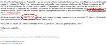 26 comments on airline compensation rates and claim letter templates. Compensation Clinic 2 637 Euro Cash From Lufthansa For Flight Delay Ec 261 2004 Compensation Loyaltylobby
