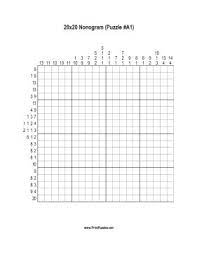 These numbers tell you the runs of black squares in that row/column. This 20x20 Nonogram Puzzle Is Moderately Challenging And May Be Most Suitable For Those With Some Experience Free To Printable Puzzles Printables Puzzle Books