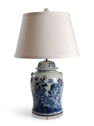 Chinese blue and white porcelain ginger jar twisted lotus table lamp 15. Blue And White Bird And Flower Ginger Jar Lamp Avala International Inc