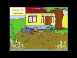 Gambar kartun lingkungan rumah kotor. Animasi Lingkungan Kotor Python