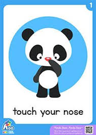 Panda Bear Panda Bear Action Verb Bedtime Song Touch Your Nose Flashcards Verbs For Kids Flashcards For Kids