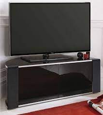 Black mdf corner tv stand 48 in. Mda Designs Sirius 850 Black Corner Glass Tv Cabinet Stand Unit
