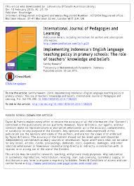 Peristiwa bandung lautan api, latar belakang peristiwa bandung lautan api. Pdf Implementing Indonesia S English Language Teaching Policy In Primary Schools The Role Of Teachers Knowledge And Beliefs