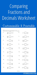 Comparing Fractions And Decimals Worksheet Decimals Worksheets Fractions Decimals Decimals
