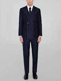 This suit is great the pinstripes, slim fit, and the royal blue was everything i wanted wow kingsman. Navy Blue Wide Pinstripe Double Breasted Wide Lapel Suit