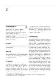 Pdf Gender Dysphoria