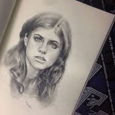 Pencil Drawing Alexandra Daddario 1 Portrait Drawing Pencil Drawings Portrait