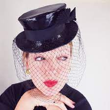 Reserved 40s Shiny Black Tilt Mini Top Or Equestrian Hat With Etsy Hat With Veil Hats Equestrian