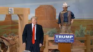 Trump Has Strong Words for Iowa Voters at John Wayne Museum