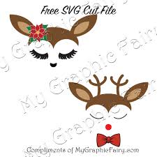 Cute Reindeer Faces Svg Files My Graphic Fairy