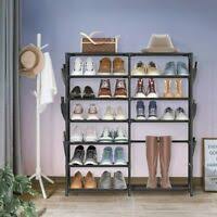 In dem schuhregal mit 10 ebenen bekommen sie locker 20 paar. Schuhregal Auf 7 Ebenen Metall Garderobenstander Kleiderstander Kleiderbugel Ebay