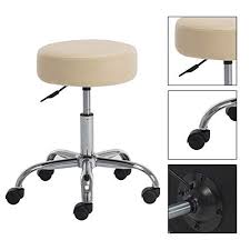 People in medical offices would especially find this useful. Henlus Pu Round Seat Adjustable Rolling Stool Wheels Office Desk Chair Beige Stool With Wheels Stool Office Desk Chair