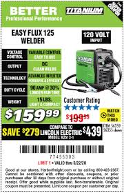Titanium Titanium Easy Flux 125 Amp Welder For 159 99 Harbor Freight Tools Headlight Restoration Kit Car Maintenance