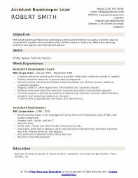 Assistant Bookkeeper Resume Samples Qwikresume