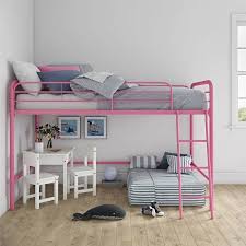 Realrooms Addison Junior Metal Loft Bed Frame Twin Size Multiple Colors Pink Google Express Loft Bed Frame Loft Bed Junior Loft Beds