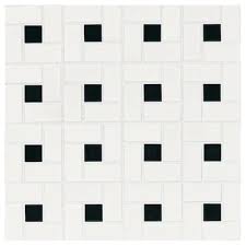 Black And White Checkered Tile Lowes American Olean Alameda White With Black Dot 3 In X 6 In Glazed Ceramic Pinwheel Mosaic Wall Tile Sample Lowes Com Porcelain Wall Tile Mosaic Wall Tiles Olean