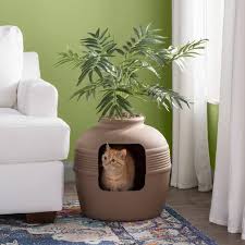 Elijah Covered Hidden Cat Litter Box With Decorative Planter Hiding Cat Litter Box Litter Box Litter Box Covers