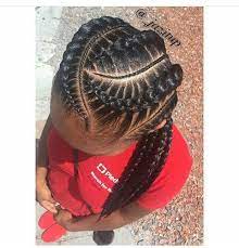 To make the classic french braids hairstyle on black hair, just follow the steps in number 1 without using a gold twine to bind the two braided tails together. Img 20160624 083453 Jpg 480 498 French Braid Hairstyles Braided Hairstyles Kids Hairstyles
