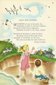 Vintage Children 39 S Poem For Mom Illustration 1960 39 S Only One Mother Little Boy Girl Seashore Mother Childrens Poems Poetry For Kids Kids Poems