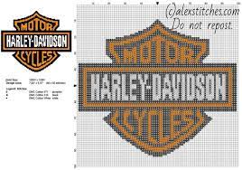 Harley davidson logo machine embroidery design from free logo collection for sport uniform. Harley Davidson Motorcycles Logo Free Cross Stitch Pattern Kreuzstich Kostenlos Nahmuster Kostenlose Kreuzstichmuster