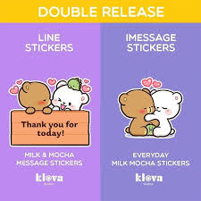 Milk Mocha Bear Official No Instagram Double Release Line Milk Mocha Message Stickers And Imessage Everyday Milk Mocha You Can Edit And Send Custo