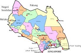 Johor, malaysia lat long coordinates info. Parliamentary Map Of Johor Malaysia Openclipart