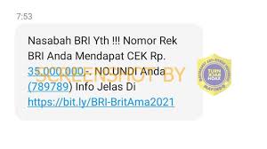 Pero si los que están. Salah Sms Berhadiah Cek Rp35 000 000 Dari Bri Turnbackhoax