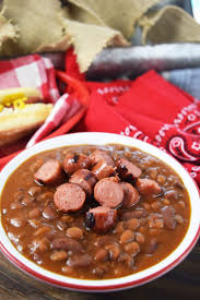 In a large saucepan, cook beef, garlic and 1/2 cup onion over medium heat, until meat is no longer pink; Hot Dog And Hamburger Cowboy Beans Soulfully Made