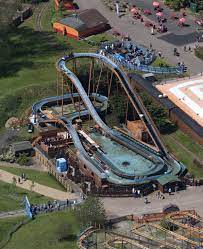 Pleasurewood Hills Aerial Image Log Flume Ride Suffolk Uk Aerial Photo Aerial Images Theme Parks Rides