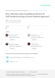 pdf non intrusive speech quality prediction in voip