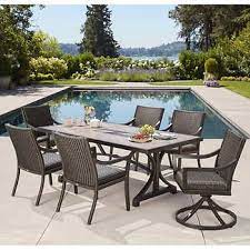 South Dakota 7 Piece Woven Dining Set Patio Furniture Dining Set Costco Patio Furniture Patio Dining Set