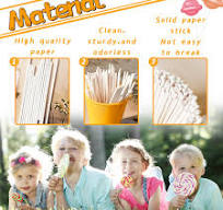 Amazon.com: 100 Pcs 6-Inch White Lollipop Sticks,Lollipop ...