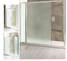 At glance, it is a semi transparent panel but not as transparent as glass so this is really recommended for bathroom entry doors. Volente Frosted Sliding Shower Door Easy Clean Glass Various Sizes Optional Side Panel
