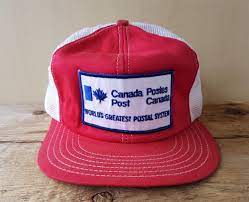 Vtg 80s Canada Post World S Greatest Postal System Mesh Trucker Hat Snapback Cap Promowear Baseballcap Mesh Trucker Hat Hats Snapback Snapback Cap