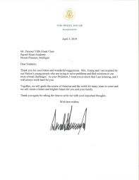 You can use the president's full name if you wish, but always include the president's title to remain respectful. Sacred Heart Students Share Letters From President Trump Governor Whitmer Local News Themorningsun Com