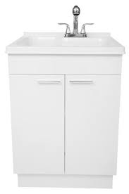 Shaker style doors with soft close bring functionality and style for your laundry room. Tuscany 24 W X 21 1 2 D White Cabinet And Abs Laundry Utility Tub With Faucet At Menards