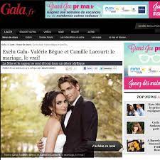 Un mariage auquel le jeune homme croyait dur comme fer. Camille Lacourt Et Valerie Begue Rayonnants Sur Leur Photo De Mariage Marie Claire