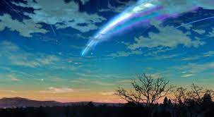 Wallpaper your name meteor boy silhouette fence bike. Clouds Gotsukii Kimi No Na Wa Moon Nobody Scenic Sky Stars Sunset Name Wallpaper Kimi No Na Wa Wallpaper Your Name Wallpaper