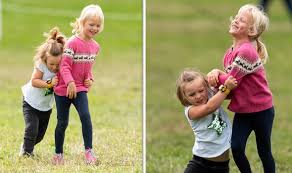 Both zara and her husband mike tindall were in attendance with their two daughters, mia, 5 and lena, 1. Zara Tindall S Daughter Mia Just Like Dad Mike Royal Rugby Tackles Cousin Isla Phillips Royal News Express Co Uk
