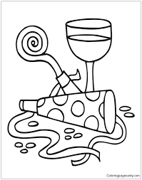 Here's a list of the best unique, easy and advanced coloring 17. Complete Sets Of New Years Party And A Glass Of Wine Coloring Pages Happy New Year Coloring Pages Coloring Pages For Kids And Adults