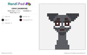 GRAY (HORROR) - Kandi Pad | Kandi Patterns, Fuse Bead Patterns, Pony Bead  Patterns