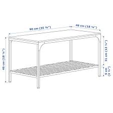 Please see attached photo for dimensions. Fjallbo Black Coffee Table 90x46 Cm Ikea