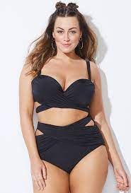 Gabifresh Cup Sized Wrap Underwire Bikini Set Black Black Swimsuits For All Plus Size Bikini Swimsuits Curvy