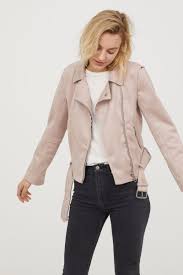 Faux Suede Biker Jacket Light Pink Women H M Us Suede Biker Jacket Faux Suede Biker Jacket Fashion