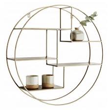 Etagere Murale Ronde Retro Metal Laiton Antique Madame Stoltz 19050ab Etagere Murale Ronde Etageres Murales Parement Mural