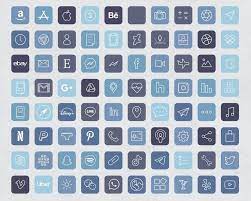 640 Storm Blue Aesthetic Ios 14 App Icons Social Media Icons Ios14 Iphone Icon App Pack Minimalist Blue Icons Blue Aesthetic Icon Ios App Icon Design Iphone Icon Ios App Icon