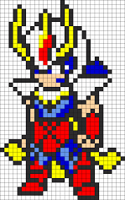 Saint Seya Fenix Kandi Pattern Pixel Art Beading Patterns Pony Bead Patterns