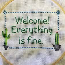 This is pdf pattern cactus cross stitch pattern succulent cross stitch funny cactus pots mini cactus sampler floral cross stitch simple modern cross stitch pdf no305 ● fabric: Fo The Good Place Cross Stitch For My Front Entrance Crossstitch